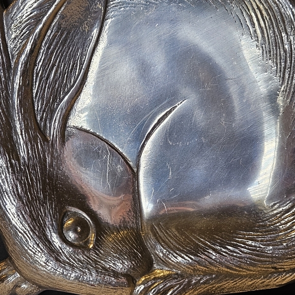 Vintage 1988 Arthur Court Rabbit Aluminum Trinket Serveware Candy Dish - Picture 2 of 9